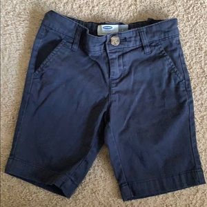 Uniform navy blue shorts, adjustable waist